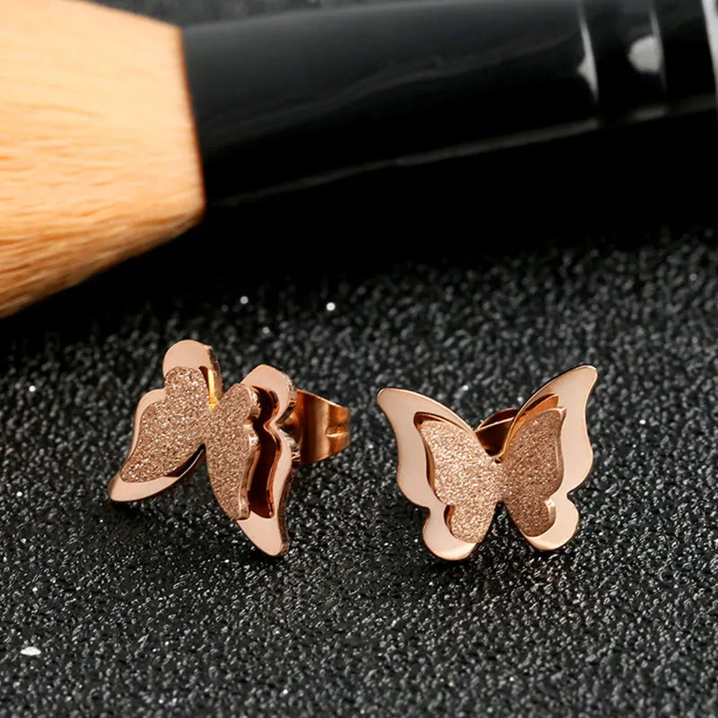 Stainless Steel Butterfly Earrings