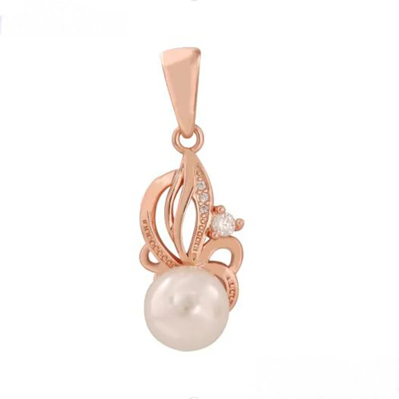 Rose Gold Round Pearl Pendant