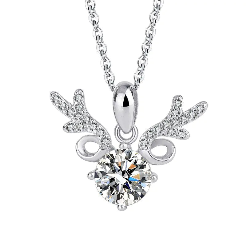 Moissanite Deer Horn Diamond Necklace