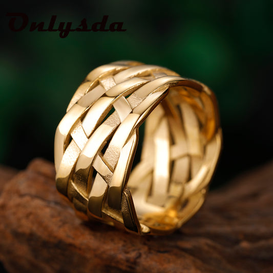 Vintage Weave Stainless Steel Ring