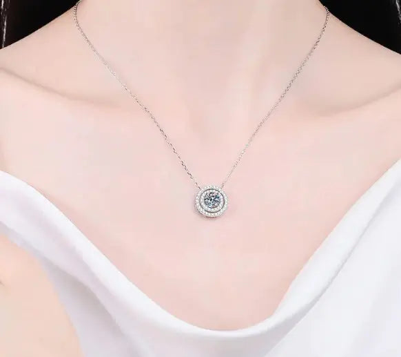 Moissanite Round Necklace